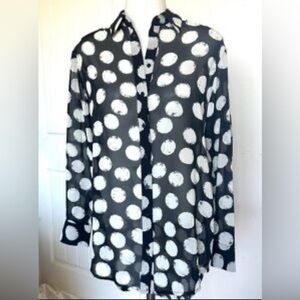 Bellatrix Black and White Polkadot Top